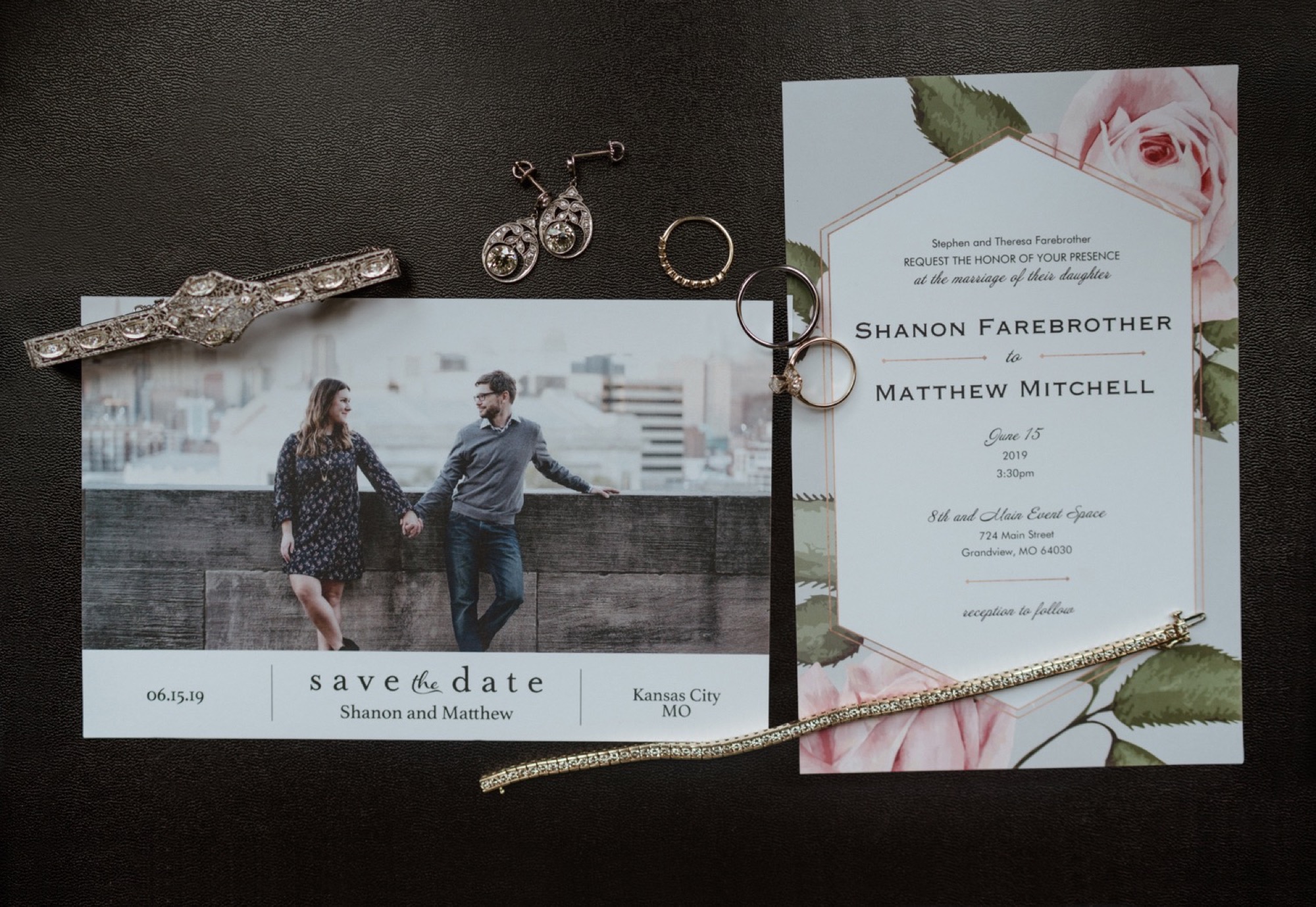 invitation suite for 8th and main wedding