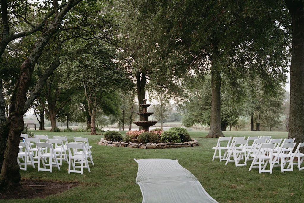 detail shot of intimate backyard wedding