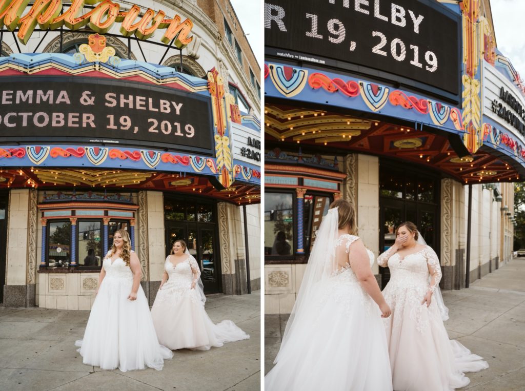 First look at uptown theater wedding