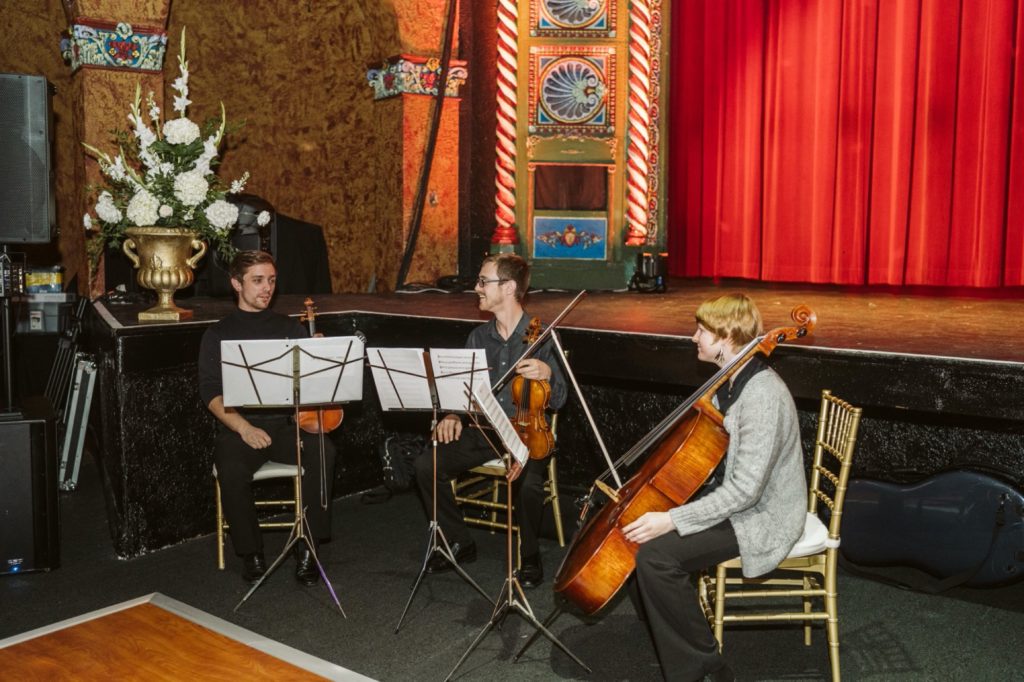 String orchestra at uptown theater wedding