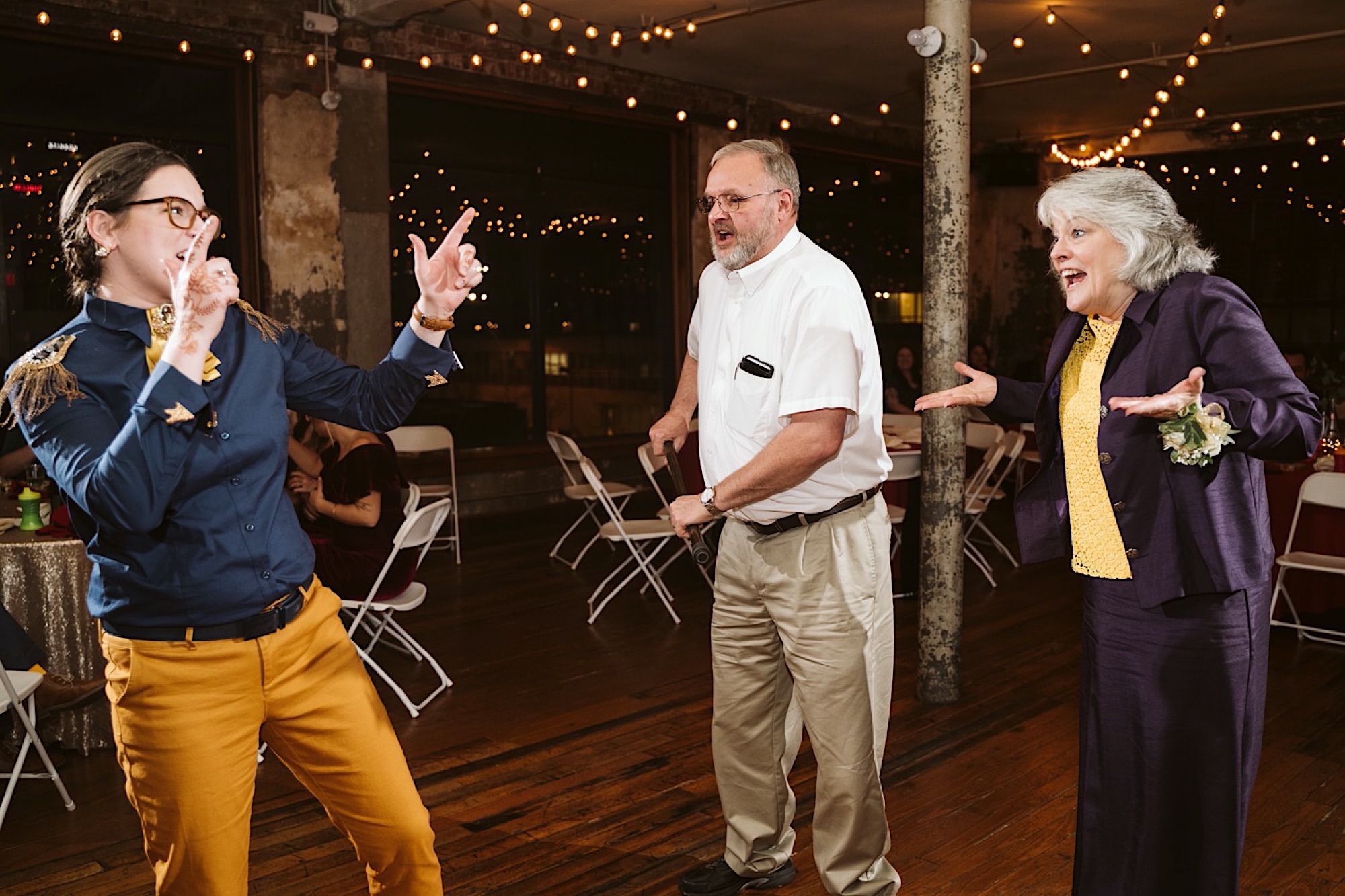 parent dances at bride and bauer sustainable wedding