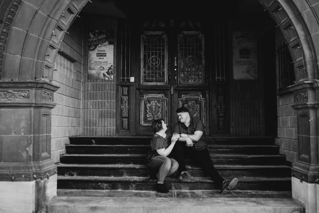 west bottoms engagement session the beast haunted house