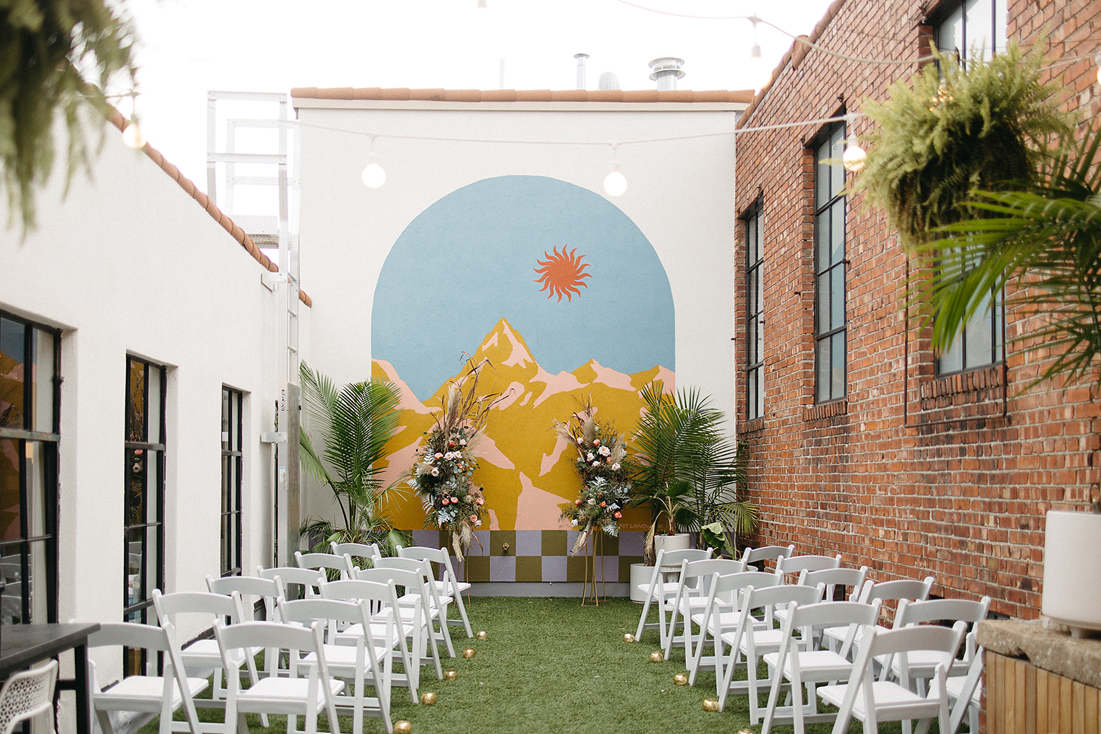 Ceremony Setup at No Vacancy Kansas City Wedding