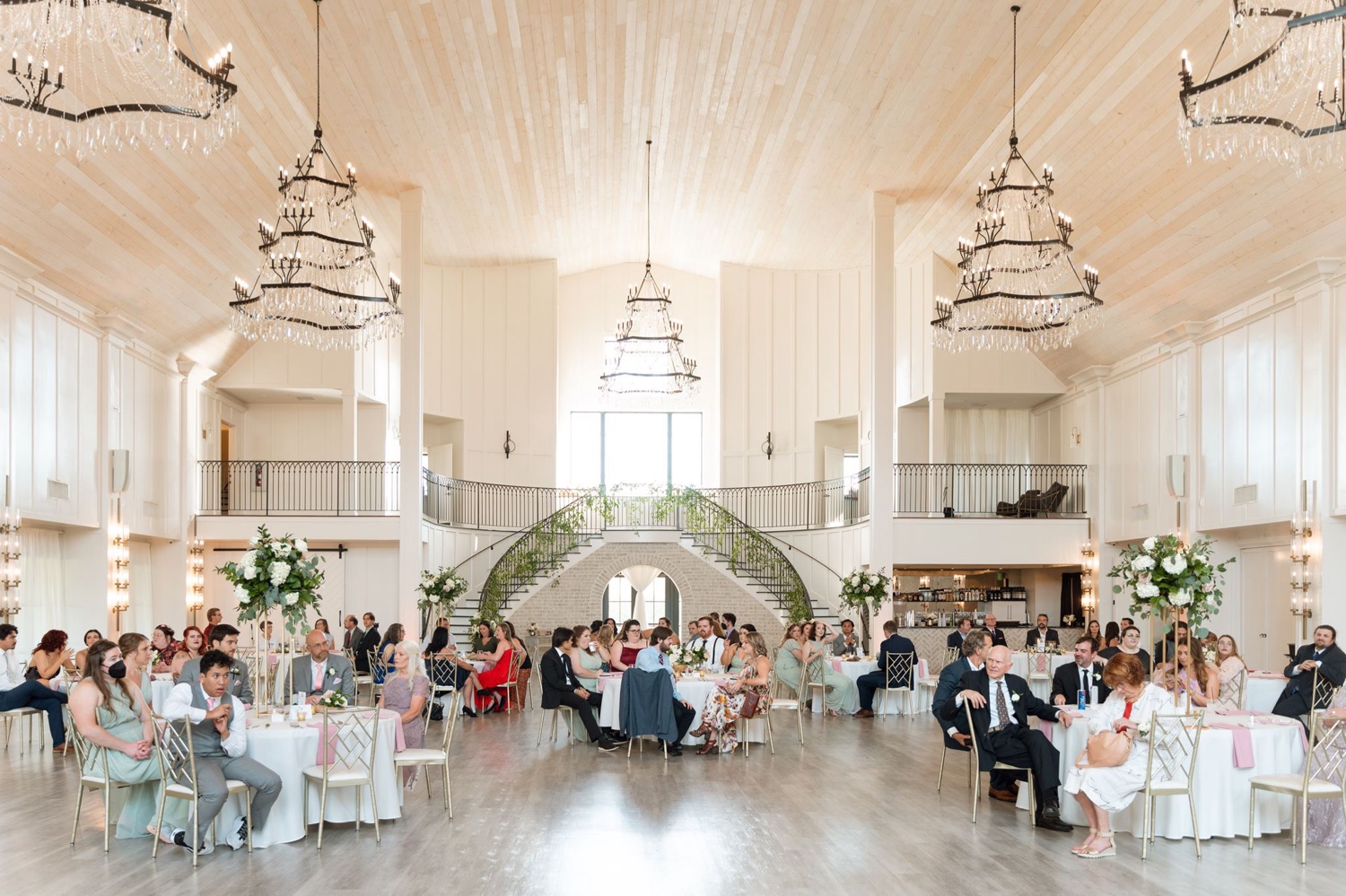 Filled reception space for White Iron Ridge Wedding by Hey Tay Photo