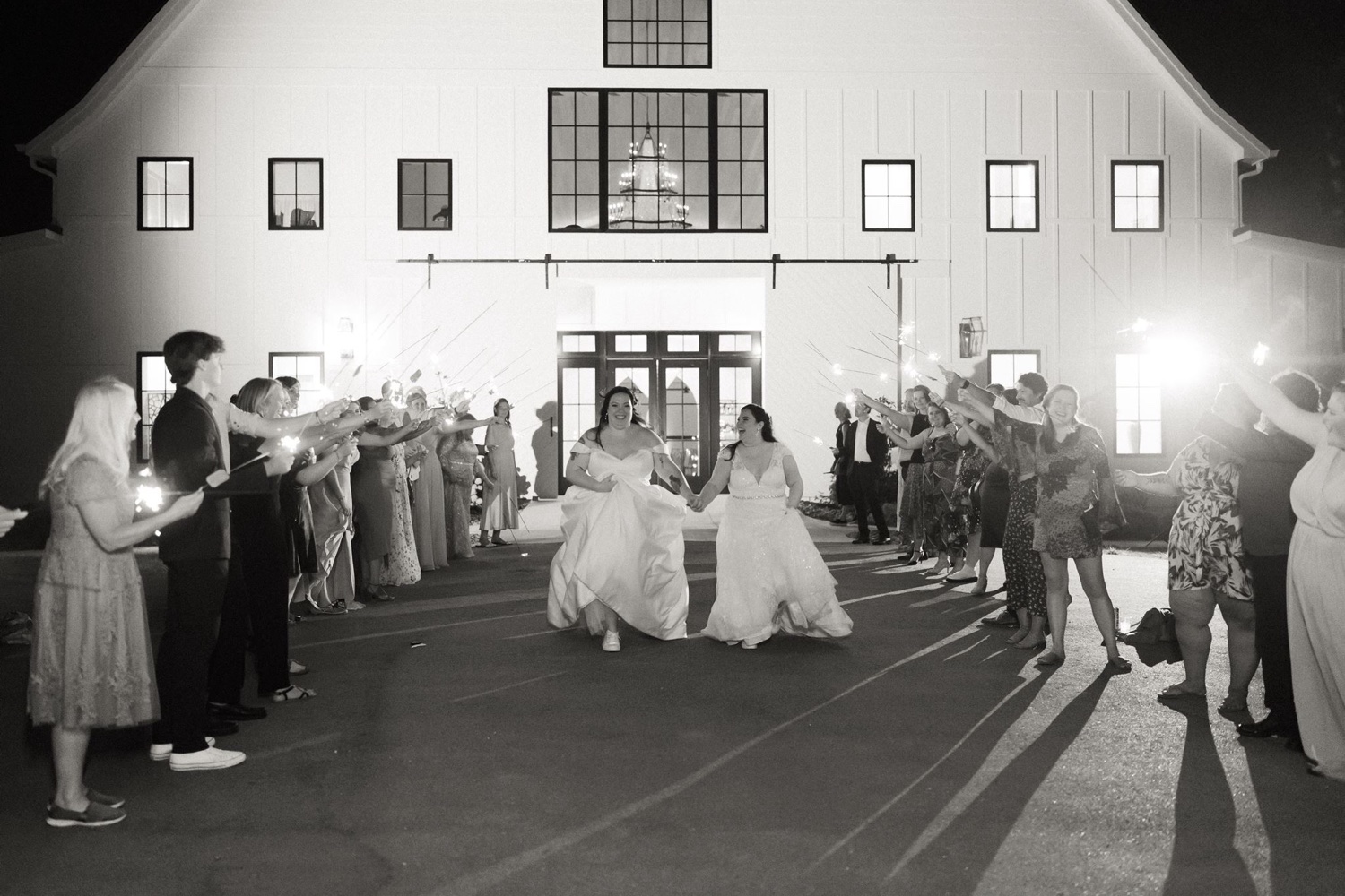 Sparkler Exit for LGBTQ+ wedding couple during KC Wedding