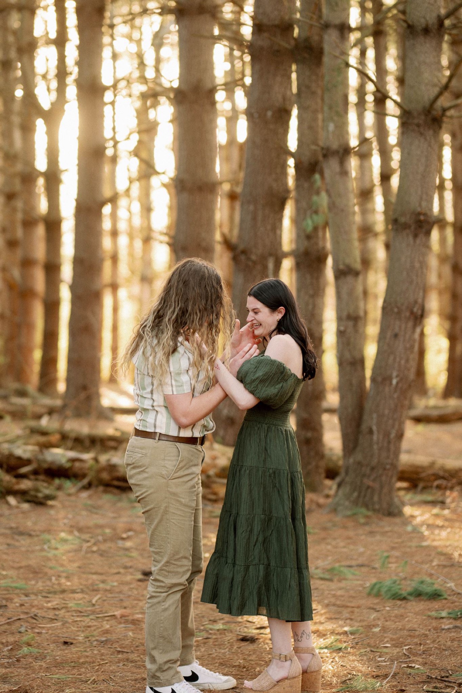 Newly engaged couple at burr oaks photographed by Hey Tay